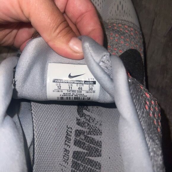 Nike Lunarglide Gray Orange Lace up running shoe - Picture 3 of 4